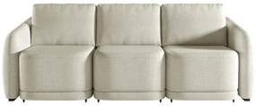 Sofá Cama Modulado Retrátil e Reclinável Decorativo Varsóvia 276cm Bouclê Bege G33 - Gran Belo