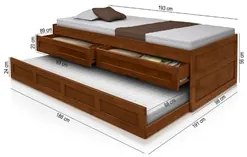 Bicama Solteiro Juvenil 2 Gavetas Bianca Castanho - Atraente Móveis