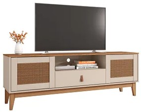 Rack Esmeralda 1.60 Off White/Noce - Casa D Móveis