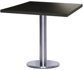 Mesa Georgia 70 cm Tampo Preto Quadrado Base Big em Inox - 39137 Sun House