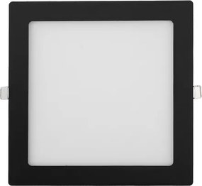 Plafon Led De Embutir Quadrado Preto 18W Moldura - LED BRANCO FRIO (6000K)