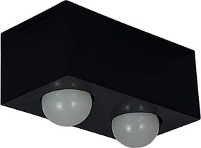 Plafon Sobrepor Retangular Aluminio Preto Granada