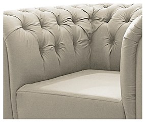 Poltrona Decorativa Chesterfield Ana Corano Bege- ADJ Decor
