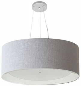 Lustre Pendente Cilíndrico Vivare Md-4013 Cúpula em Tecido 60x25cm - Bivolt