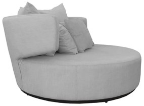Sofá Chaise Eva Redondo 02 Lugares Veludo Cinza Grafite