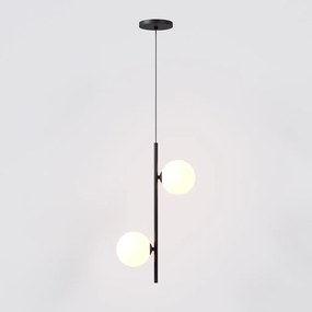 Pendente Vertical Slim Jabuticaba 10X23,5X48,5Cm Aluminio E 2X Globo Ø... (CHAMPANHE, FOSCO)