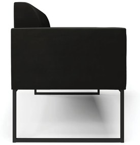 Sofá Namoradeira Base Industrial Preto Marisa Suede D03 - D'Rossi - Preto