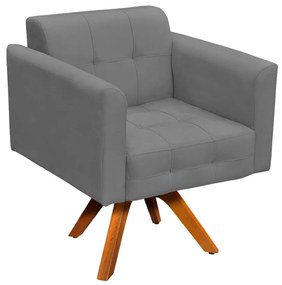 Poltrona Decorativa Giratória MM30 Elisa Suede Grafite D03 - D'Rossi