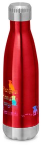 Garrafa Térmica Inox Brilhante 510 ml Cachorro Musical Arco Iris - Vermelho