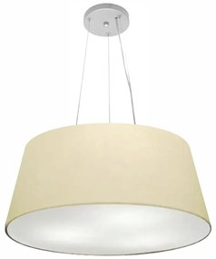 Lustre Pendente Cone Md-4062 Cúpula em Tecido 25/60x50cm Algodão Crú - Bivolt