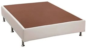Base de Cama Box Courino Branco Casal 138 cm (LARG) Baixa - 42757 Sun House