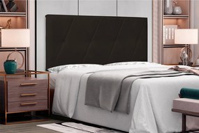 Painel Aquilla Para Cama Box King 195 cm Corino S04 - D'Rossi - Marrom