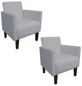 KIT 02 POLTRONAS JADE CORINO CINZA PES C
