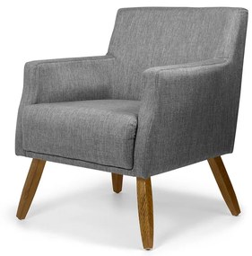 POLTRONA DIVA LINHO CINZA C-482 PES DE M