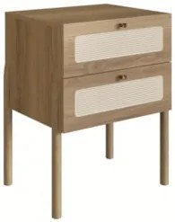 Mesa de Cabeceira Com 2 Gavetas Pés Madeira Arlo A10 Hanover - Mpozena