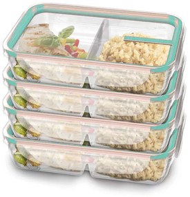 Kit 4 Potes de Plástico com Travas e Divisória 730ml - Verde