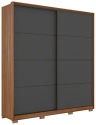 Guarda Roupa Casal Com Pés 2 Portas Belga D02 Amendola/Grafito - Mpoze