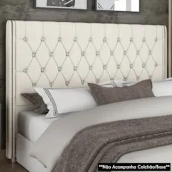 Cabeceira Cama Box Solteirão 96cm Florenza Z37 Linho Creme - Mpozenato
