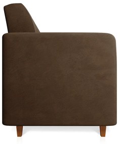 Sofá 03 Lugares Arezzo Suede Pés Chanfrado Castanho D01 - D'Rossi - Marrom