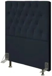 Cabeceira Cama Box Solteiro 90cm Diamante Sintético Preto Z51 - Mpozen