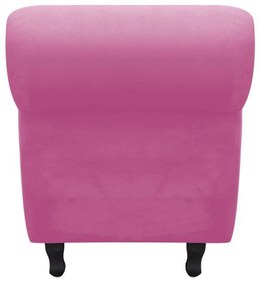 Recamier com Baú Itália Namoradeira Calçadeira Suede Rosa Bebê - D'Rossi