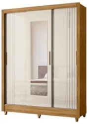 Guarda Roupa Solteiro Espelho 3 Portas Viena Z17 Freijó/Off - Mpozenat