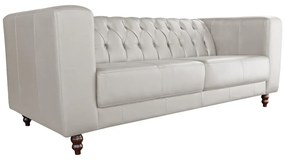 Sofá 3 Lugares Ravena 220cm Couro Tiza G58 - Gran Belo