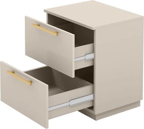 Mesa Cabeceira Quarto 50cm com 2 Gavetas Magna Fendi V01 - D'Rossi