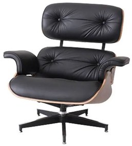 Poltrona Charles Eames Freijó Estofada Preto Pés Alumínio - 69158 Sun House