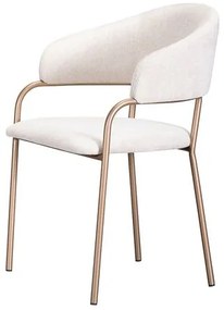 Cadeira Alina Assento Trama Latte Base Gold - 77285 Sun House