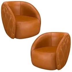 Kit 2 Poltronas Decorativa para Sala 90cm Tressê Zion M22 Sintético Ca