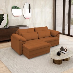 Sofá Retrátil Elétrico Sala de Estar Nolan Bipartido 175cm Conforto Premium em Couro Terracota G58 - Gran Belo