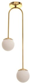 Plafon Oblong Curvo Haste Fixa 12X26X73Cm Globo Ø12Cm 2Xg9 - Old Artis... (PRETO, FOSCO (Branco))