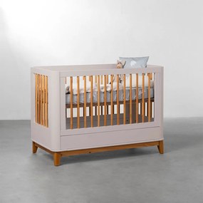 Berço Mini Cama Boom Slim 2 em 1 Square - Areia Fosco - Berço Mini Cama Boom Slim Square - Areia Fosco