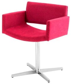 Poltrona Bino Assento Estofado Rustico Marsala com Base Aranha em Aluminio - 46913 Sun House
