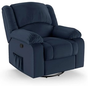Poltrona do Papai Reclinável Melim Glider Giratória Massagem Sintético PU F FH1 - D'Rossi - Azul