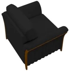 Kit 2 Poltronas Decorativas Sala de Estar 102cm Pés Madeira Roya Z32 V