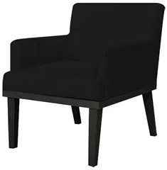 Poltrona Decorativa Sala de Estar e Recepção Vitória W01 Suede Preto -