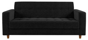 Kit 01 Sofá 03 Lugares e 01 Poltrona Arezzo Linho Preto A79 Pés Chanfrado Castanho - D'Rossi