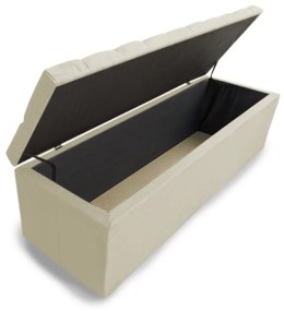 Calçadeira Baú Casal 140cm Nicole Capitonê Suede Bege - Sheep Estofados - Bege