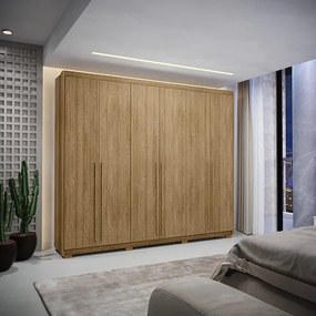 Guarda Roupa Dubai Majestic 6 Portas e 3 Gavetas Nature - Vila Rica Móveis