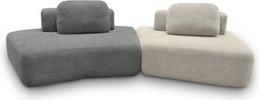 Sofá Ilha Sala de Estar Modulado Dakota Encosto Almofadas Soltas Bouclê Rústico Cinza/Greige G33 - Gran Belo
