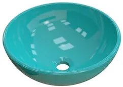 Cuba Pia de Apoio para Banheiro Redonda Bowl 30 C08 Azul Turquesa - Mp