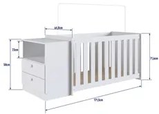 Conjunto Berço Certificado Inmetro e Cômoda 2 Gavetas Aconchego LA006