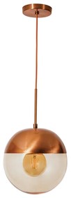 Pendente Pool Ø14X17,5X100Cm Globo Ø14 1Xe27 - Usina 16630/14 (DR-PV - Dourado Brilho Polido, Fosco (Branco))
