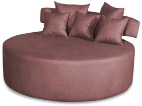Sofá Chaise Eva Redondo 02 Lugares Suede Rosê