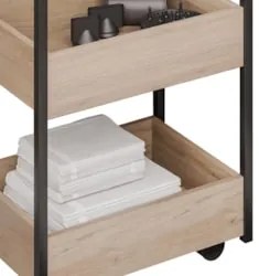 Carrinho Auxiliar para Salão de Beleza Industrial Liss Z34 Freijó/Pret