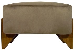 Banquinho Acolchoado Evo Retangular Peach Veludo em Várias Cores - Caqui