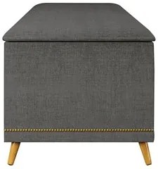 Calçadeira Baú Casal 140cm com Tachas Imperial J02 Linho Grafite - Mpo