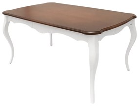 Mesa de Jantar Clássica Vintage 6 lugares - 1,6m - Branca c/ Tampo Vintage Provençal Kleiner